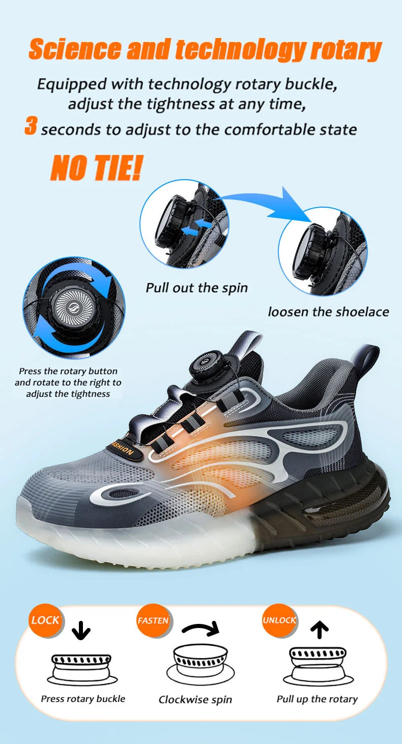 Rotating Buckle for Safety Shoes Men's Work